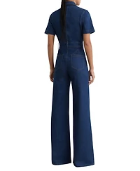 Reiss Women's Danie Wide-Leg Zip-Through Denim Jumpsuit