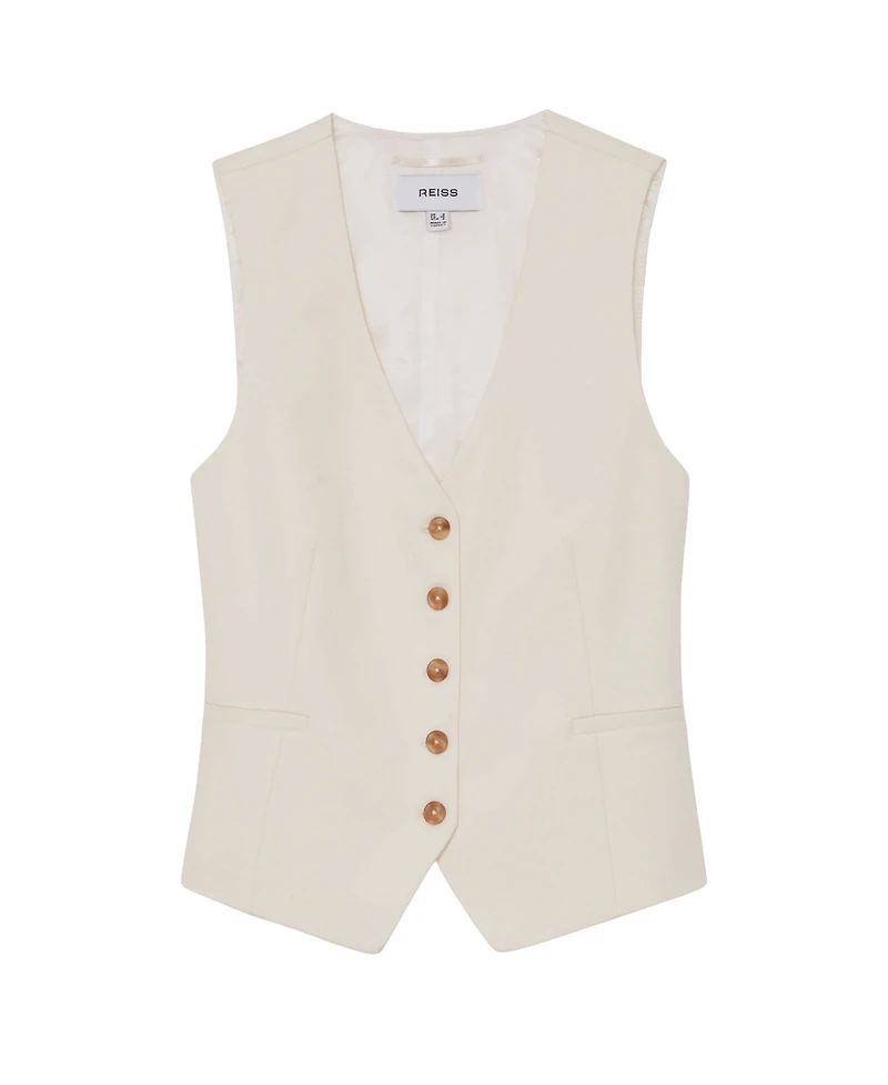 Reiss Women's Malin Button-Through Tailored Waistcoat