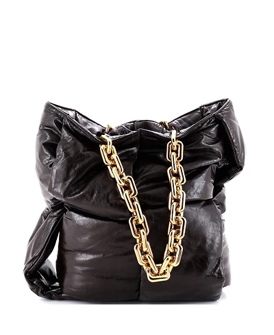 Pre-Owned Bottega Veneta Puffy Chain Tote Padded Maxi Intrecciato Leather