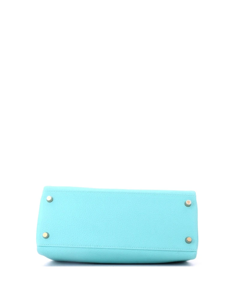 Pre-Owned HERMES Kelly 28 Handbag Blue Togo with Gold Hardware