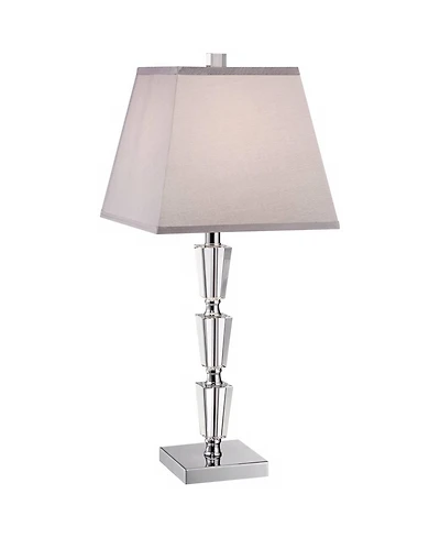 Vienna Full Spectrum Deco Collection 27" Tall Modern Table Lamp Chrome Finish Metal Stacked Crystal Single Living Room Bedroom