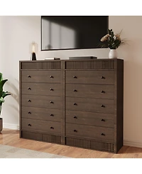 gaomon Drawer Dresser for Bedroom, Wide Fluted Chest of Drawers, Modern Wooden Storage Cabinet