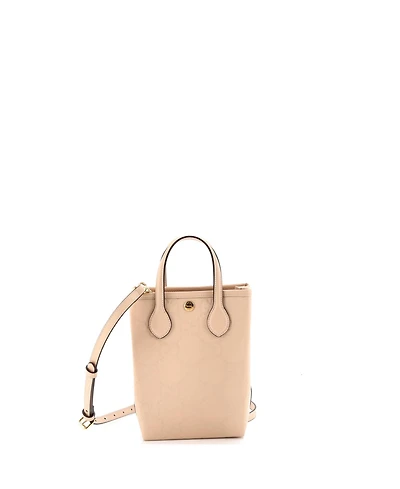 Pre-Owned Gucci Mini Vertical Tote Gg Embossed Leather