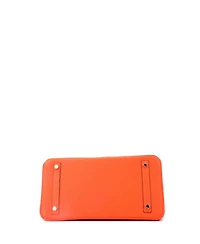 Pre-Owned HERMES Birkin 30 Handbag Orange Clemence with Palladium Hardware