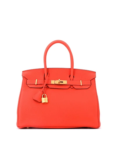 Pre-Owned HERMES Birkin 30 Handbag Orange Togo with Gold Hardware
