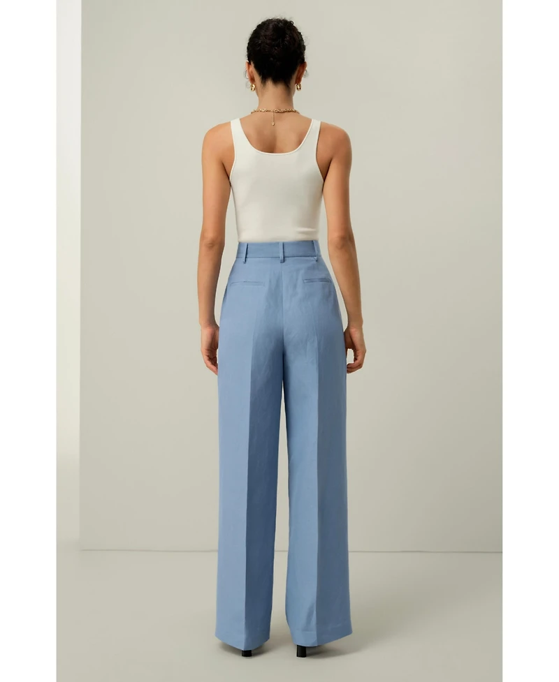 Lilysilk Women's Linen Wide Leg Pant