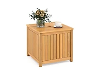 Slickblue Acacia Wood Outdoor Side Table with Storage, Slatted Design
