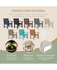 WestinTrends 5-Piece Hdpe Outdoor Patio Chair and Round Table Dining Set