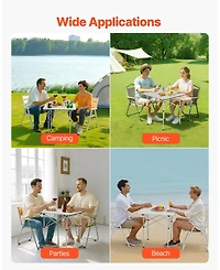 Gouun Portable Roll Up Camping Table Lightweight Folding Outdoor Side Table