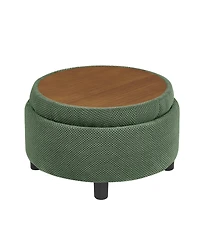 Rainsken 25" Round Storage Ottoman