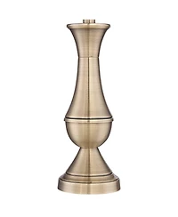 Regency Hill Becky Traditional Table Lamps 24 3/4" High Set of 2 Antique Brass Faux Silk Drum Shade for Bedroom Living Room Bedside Nightstand