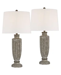 360 Lighting Lockland 31" High Antique Column Table Lamp Set of 2