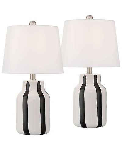 360 Lighting Cookies and Cream 20 1/2H Ceramic Table Lamp Set with Dimmer