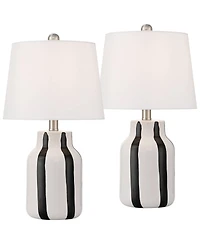 360 Lighting Cookies and Cream 20 1/2H Ceramic Table Lamp Set with Dimmer
