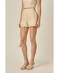 English Factory Women's Wavy Embroidered Shorts