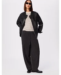 Whistles Women's Stripe Crew Neck Pocket Top