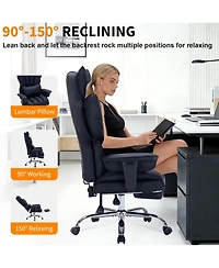 Gaomon 400 lbs Big And Tall Office Chair with Footrest, Executive Leather Ergonomic Desk Chair, Wide Seat Gaming Chair