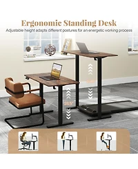 Sugift Ergonomic Electric Standing Desk with 3 Memory Settings for Home Office
