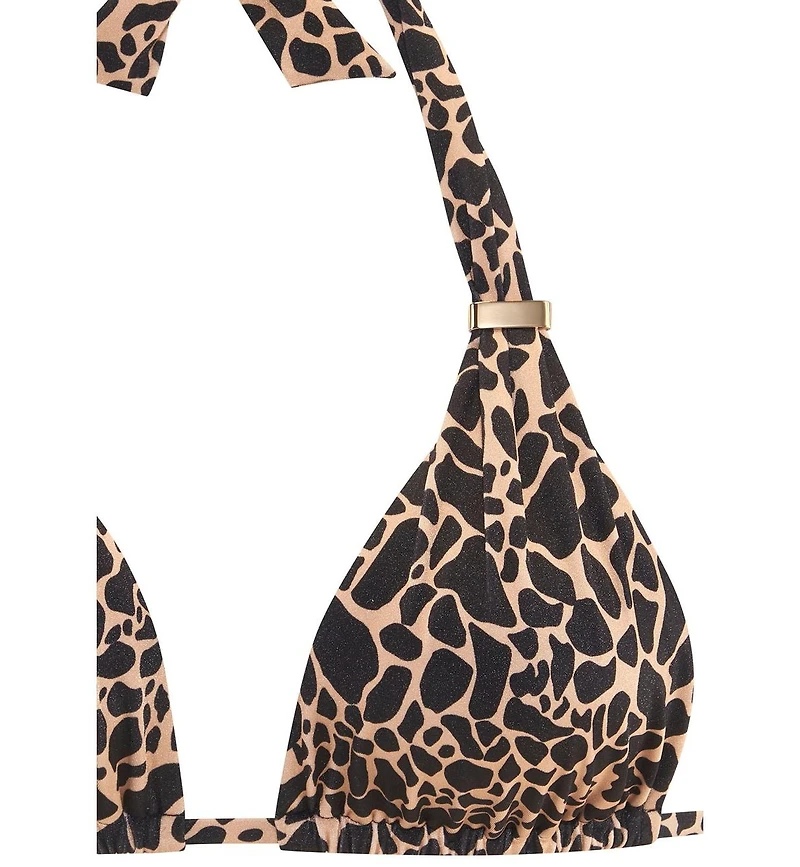 Lascana Women's Giraffe Print Triangle Bikini Swimsuit Top Bra Sizing