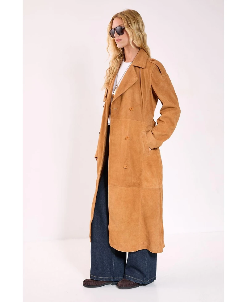 Nasty Gal Women's Real Suede Trench Coat