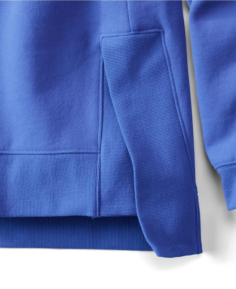 Lands' End Women's Long Sleeve Serious Sweats Hooded Tunic Sweatshirt