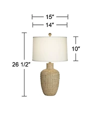 360 Lighting Delon 26 1/2" Tall Jar Farmhouse Rustic Table Lamp Terra Cotta Finish Single Living Room Bedroom