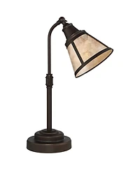 Regency Hill Malta 18 1/2" High Small Farmhouse Rustic Desk Lamps Set of 2 Adjustable Satin Bronze Finish Home Office