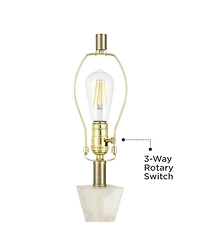 Possini Euro Design Marcy " Tall Modern Glam Table Lamp White Finish Alabaster Single Shade Living Room Bedroom Bedside