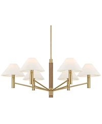 Possini Euro Design Possini Euro Conrad 41 3/4" Wide Warm Gold and Wood 6-Light Chandelier