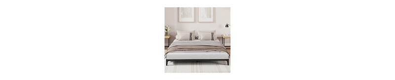 homfan Bed Frame, Metal Platform Bed Frame, Heavy Duty Noise Free Bed Frame with Metal Slat Support and Strong Bearing Capacity