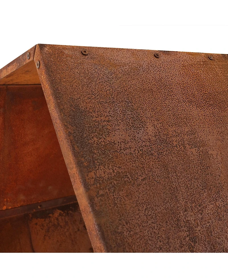 Indoor/Outdoor Heavy-Duty Steel Hexagon Honeycomb Fire Pit or Fireplace Firewood Log Rack Holder - 30