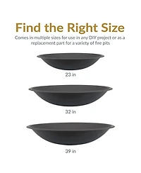 Outdoor Camping or Backyard Replacement Round Steel with Heat-Resistant Paint Finish Fire Pit Bowl