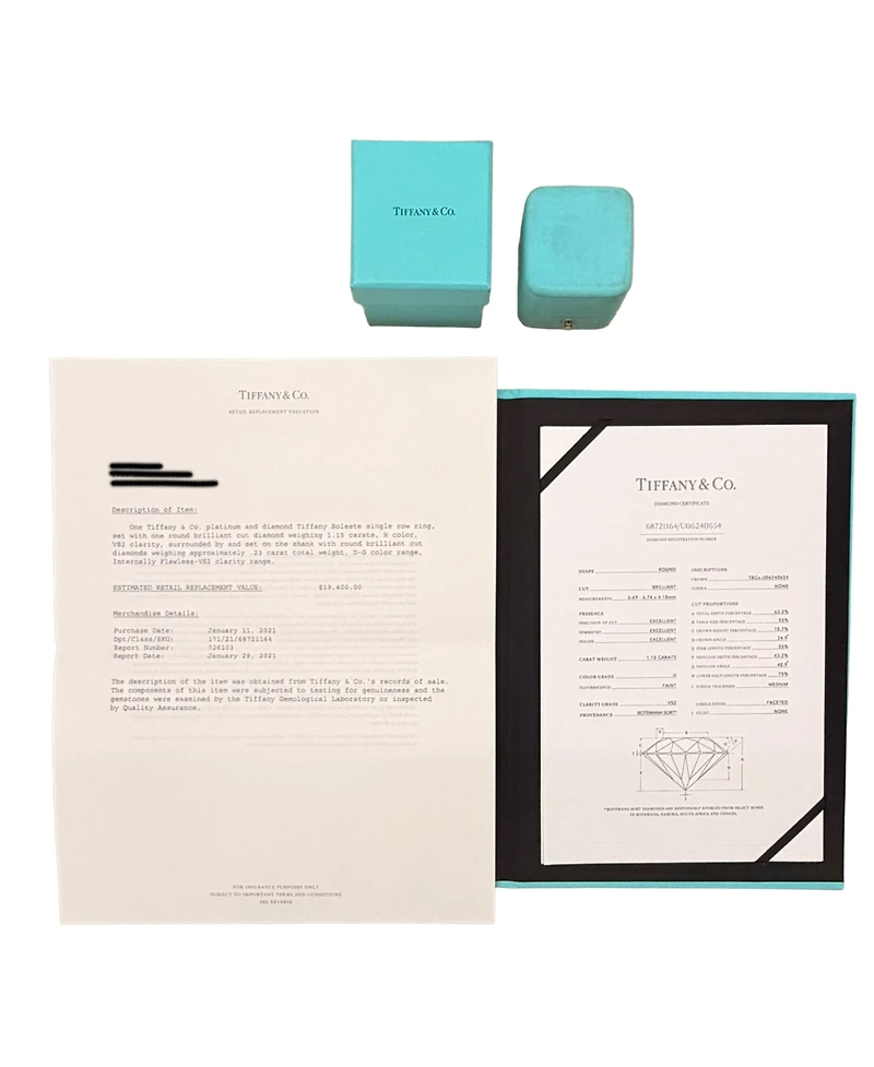 Pre-Owned Tiffany & Co 1.15 ct Round Brilliant Diamond Soleste Engagement Ring