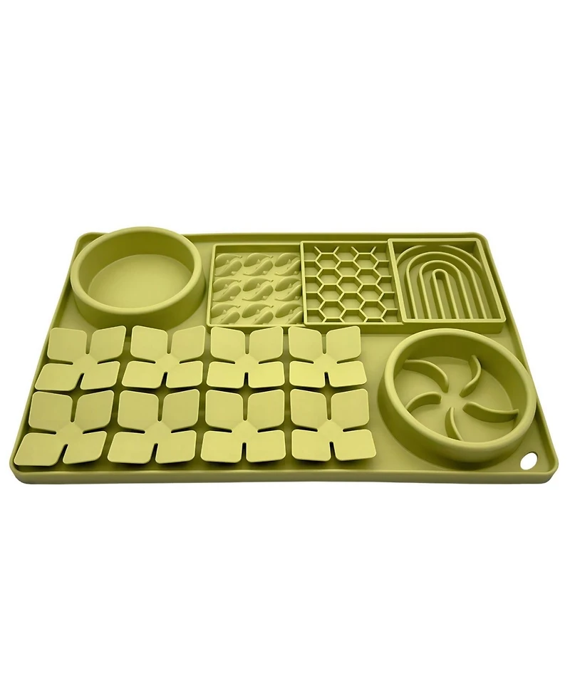 Aronkl Silicone Slow Feeder Lick Mat Interactive Puzzle Toy for Dogs & Cats