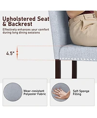 Gymax 26'' Counter Height Chairs Set of Barstools w/ Padded Seat and Backrest Footrest