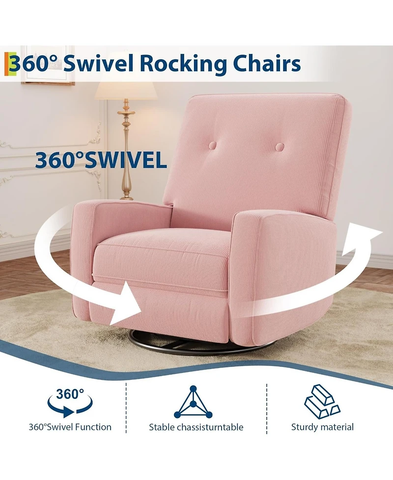 gaomon Swivel Rocker Recliner Chair with 360degree(s) Gliding Motion for Living Room, Bedroom, Office