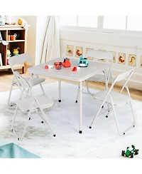 gaomon 5-Piece Folding Card Table and Chair Set- Upholstered- Durable Metal Frame- for Eating Reading Playing