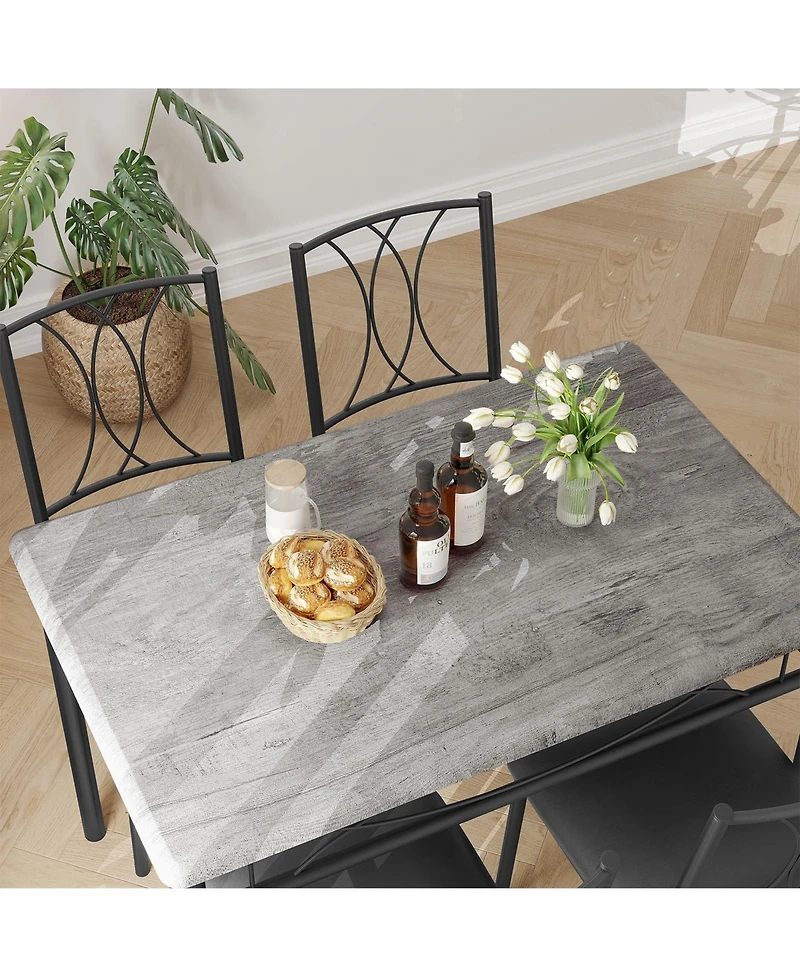 gaomon 5-Piece 4-Person Rustic Dining Table Set
