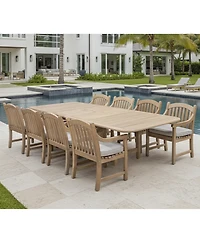 Bristol 9-Pc. Teak Wood Rectangle Extension Dining Set (Dining Table and Chairs, Created for Macy's