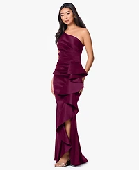 Betsy & Adam Petite One-Shoulder Ball Gown