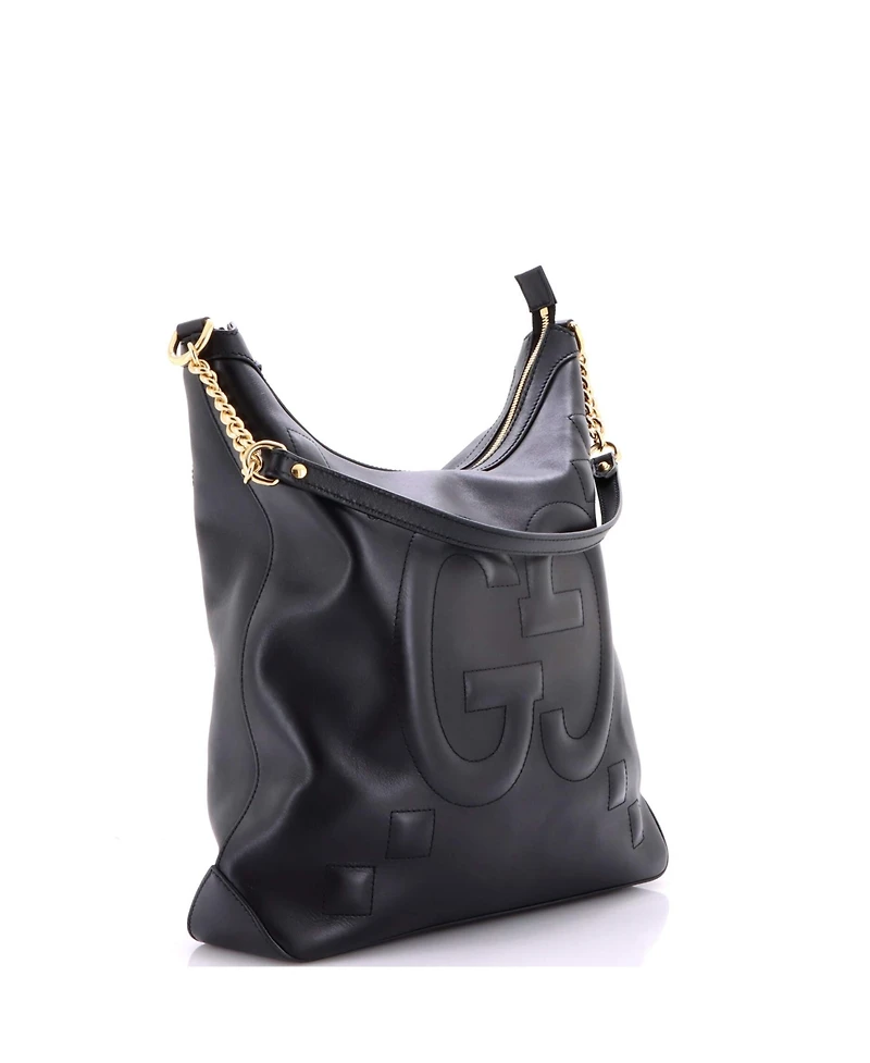 Pre-Owned Gucci Large Apollo Hobo Gg Embossed Calfskin