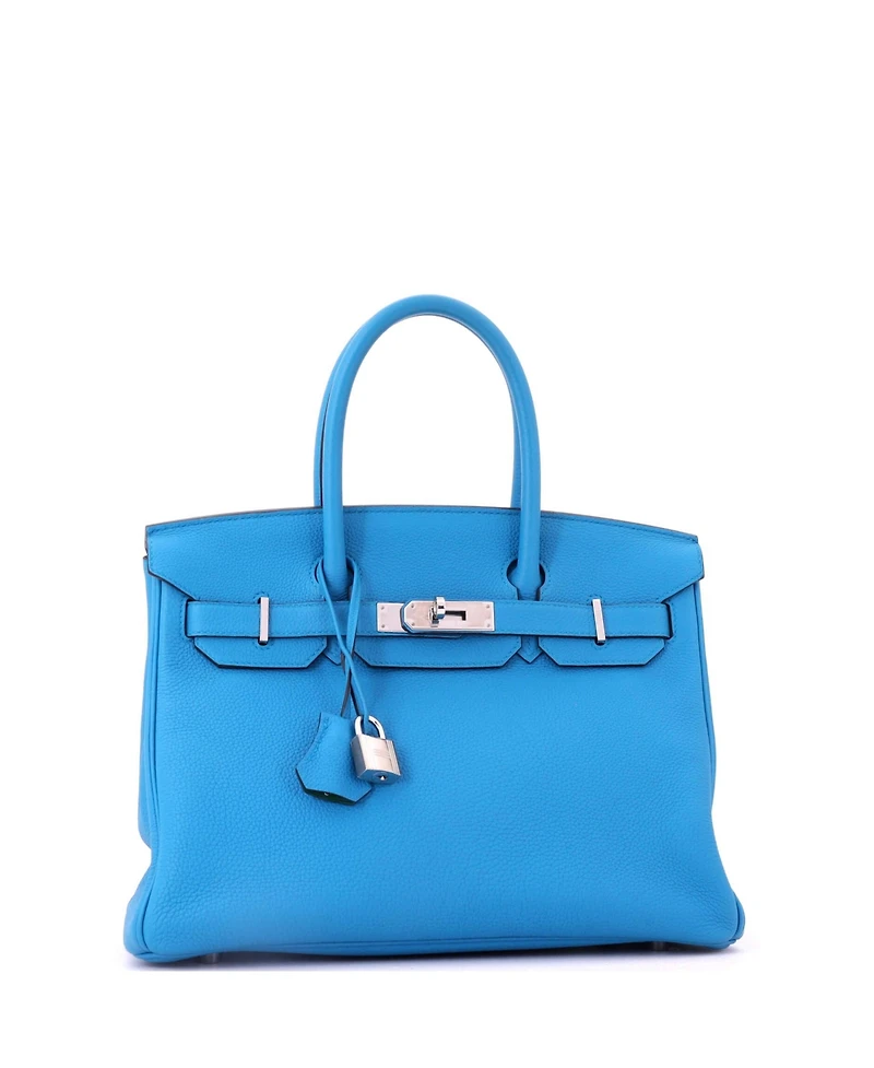 Pre-Owned HERMES Birkin 30 Handbag Verso Togo with Palladium Hardware