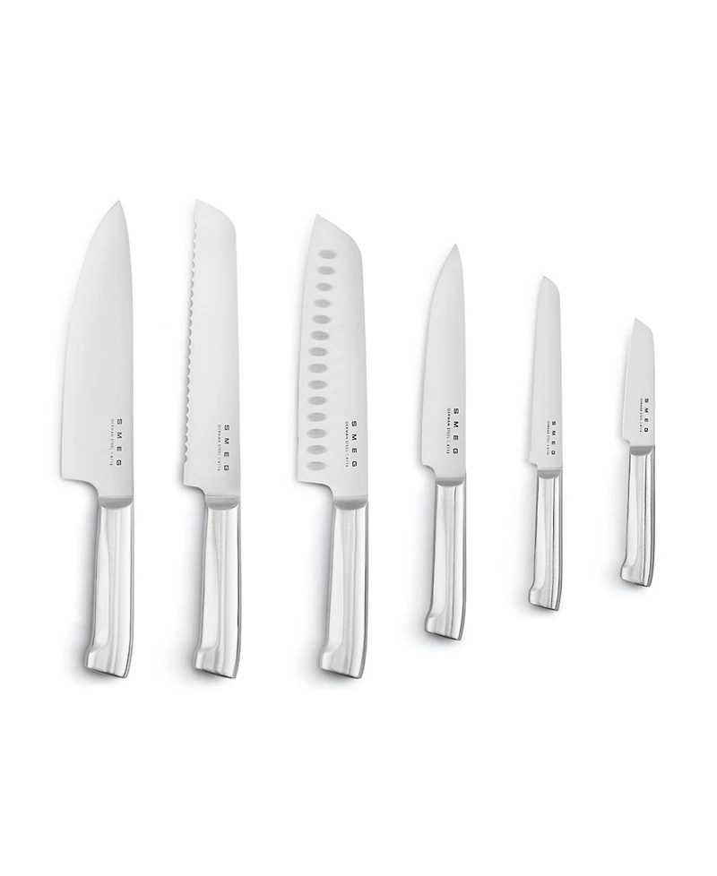 Smeg 50's Retro Style Aesthetic 7-Pc. Knife Block Set