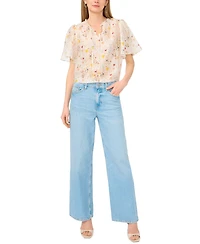 Vince Camuto Women's Short-Sleeve Crewneck Pull-On Blouse