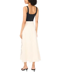 Vince Camuto Women's Printed Invisible Zipper Maxi Skirt