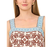Vince Camuto Women's Square Neck Smocked Back Maxi Dress
