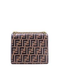 Pre-Owned Fendi Small Kan U Shoulder Bag Zucca Embossed Leather