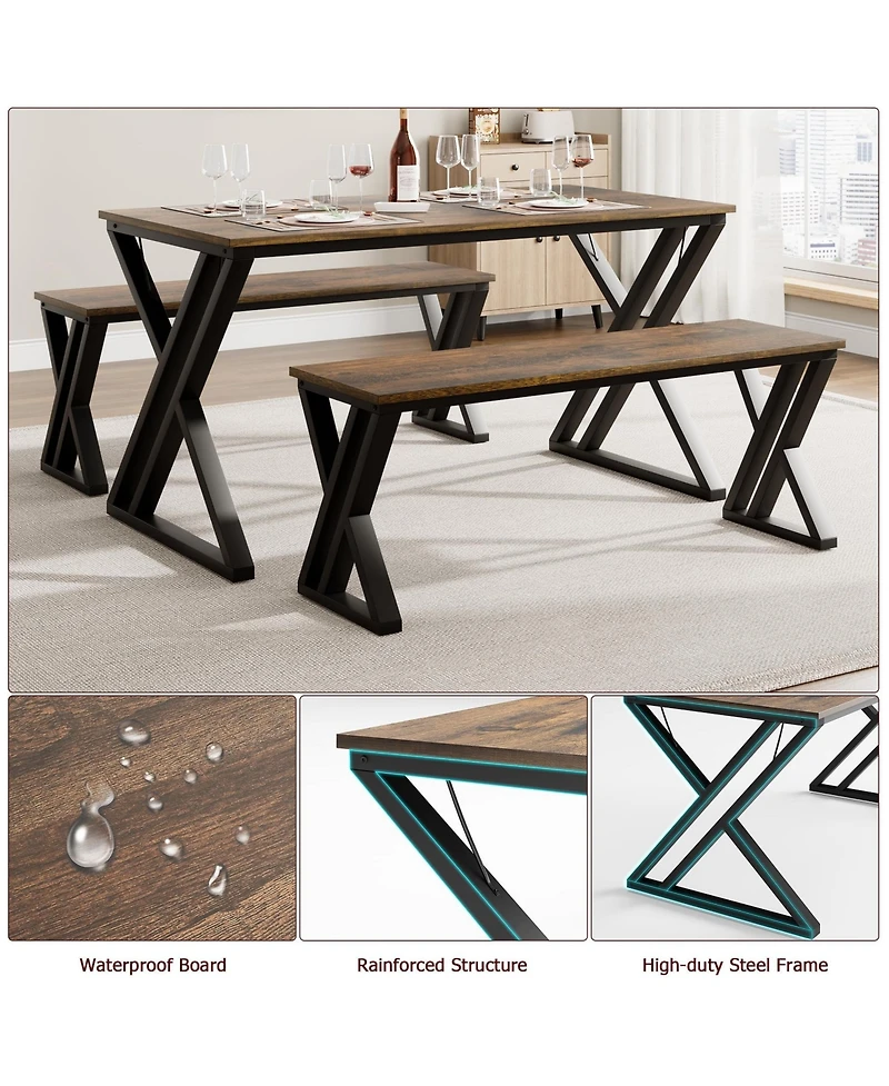 gaomon 3-Piece Extendable Square 2-Person Dining Set