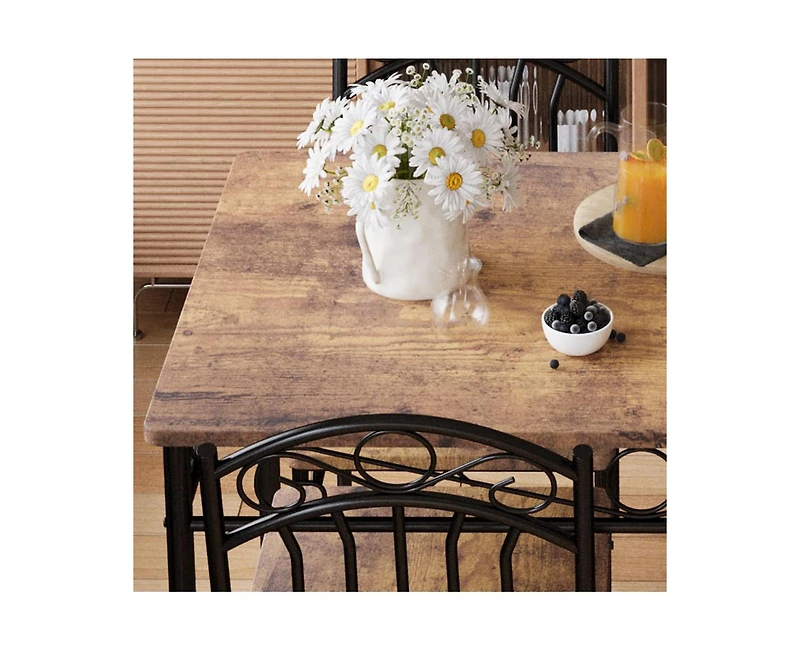 gaomon 4-Person Modern Farmhouse Compact Dining Table Set