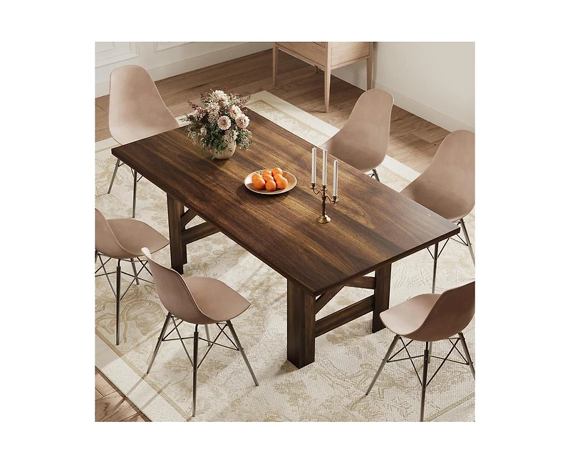 gaomon 6-8 Person Long Farmhouse Wooden Dining Table